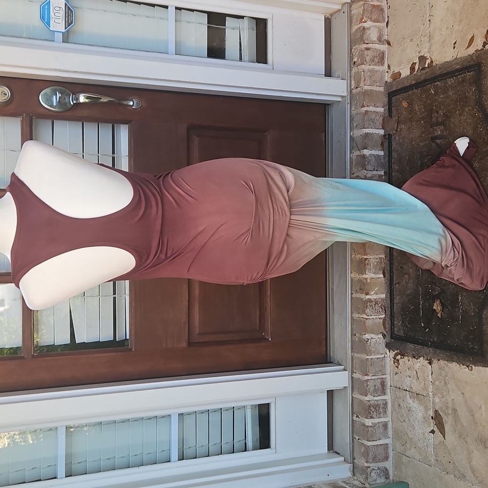 Young Fabulous And Broke Teal Turquoise Tie Dye Maxi Dress - Picture 3 of 4